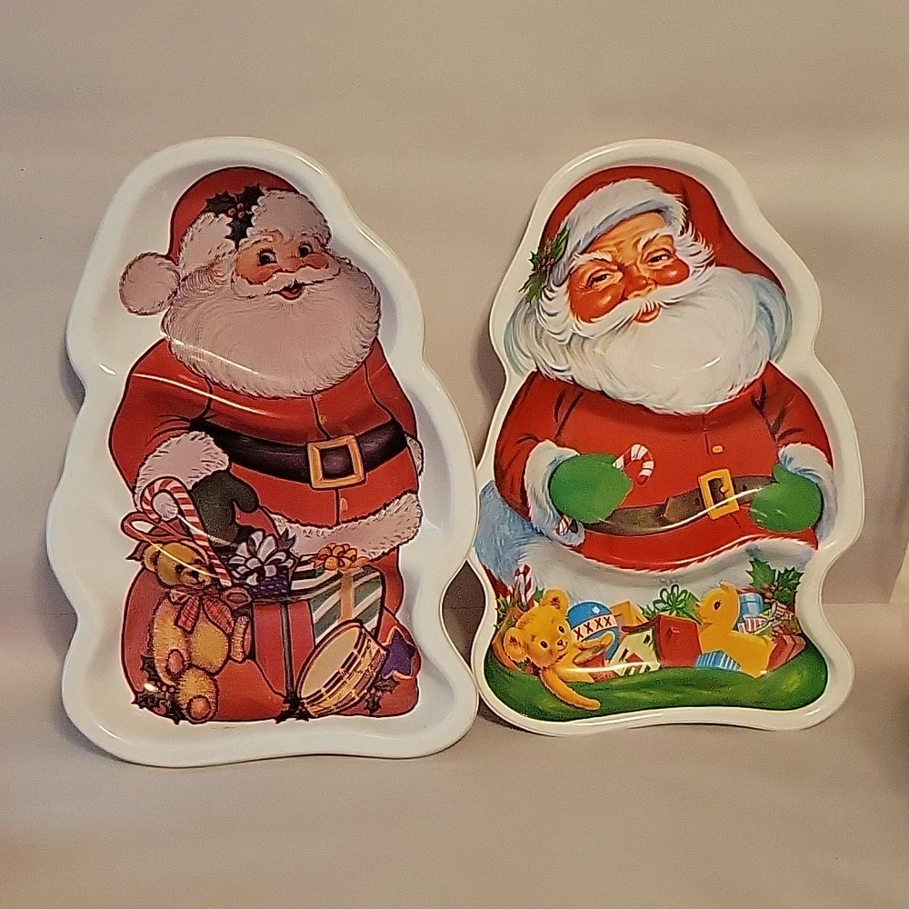 Vintage Santa Platters
